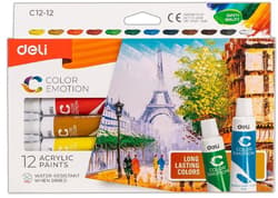 Deli Acrylic paints (12×12 ml)