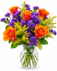 Summer bouquet with roses