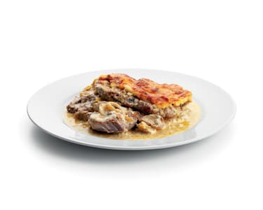 Zapečená vepřová krkovice se sýrem a smetanou