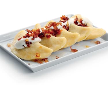 Bramborové taštičky s uzeným masem