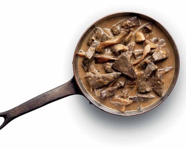 Vepřová játra na houbách