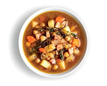 Cizrnová polévka se sušenými houbami