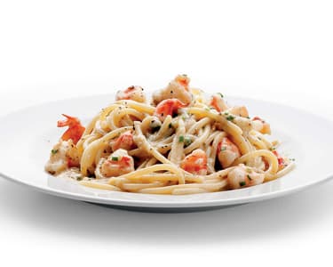 Špagety s pecorinem a krevetami