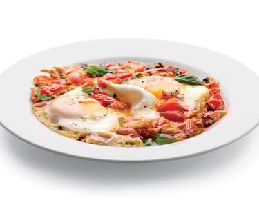 Vejce pečená v rajčatové omáčce