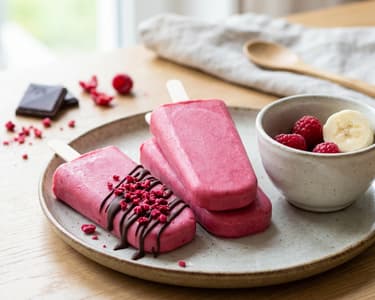 Malinové nanuky s tvarohem