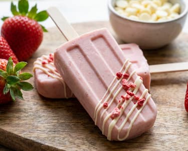 Strawberry Cream Popsicles