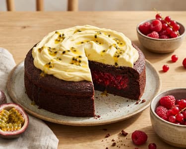 Čokoládový koláč s mučenkou