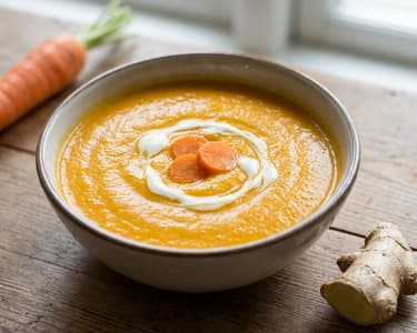 Napěněná mrkvová krémová polévka