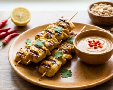 Chicken Skewers with Peanut Sauce