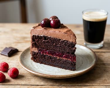 Čokoládový dort s pivem a čoko-tvarohovým krémem