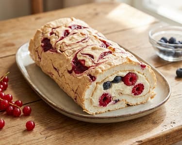 Meringue Roll with Garden Fruit
