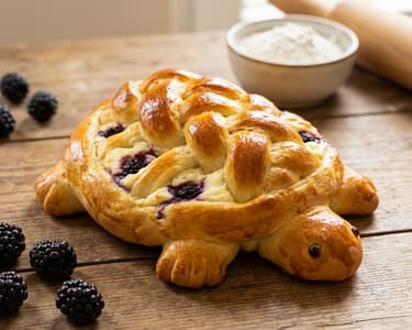 Kynuté zvířátko s tvarohem a ostružinami