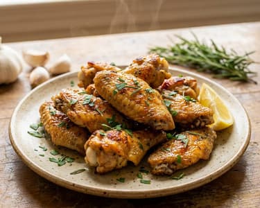 Chicken wings with rosemary and parsley