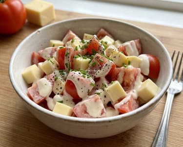 Tomato salad with mayonnaise
