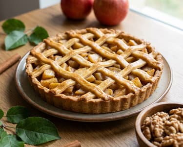 Ořechový koláč s karamelizovanými jablky