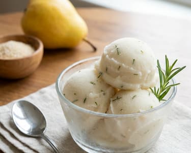 Hruškový sorbet s rozmarýnem a vodkou