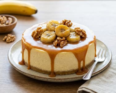 Banana Cheesecake with Salted Caramel