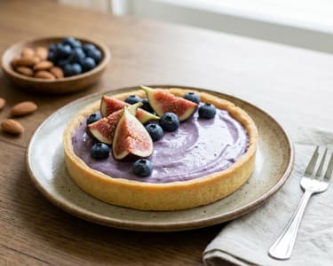 Borůvkový krémový koláč s fíky