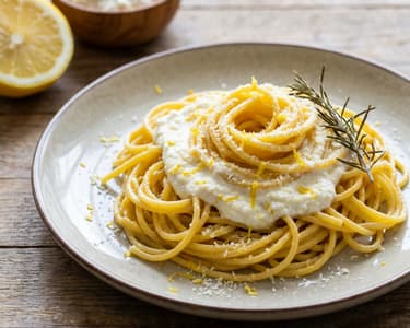 Krémové těstoviny s citronem a rozmarýnem