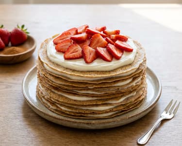 Pancake Cake with Strawberries
