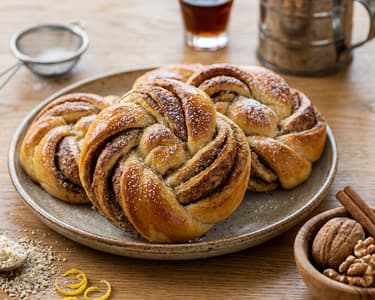 Cinnamon Braids from Yeast Dough