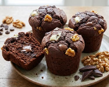 Chocolate Muffins with Nuts