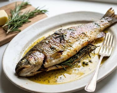 Trout baked in butter