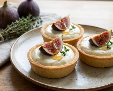 Košíčky s tymiánovým krémem a fíky