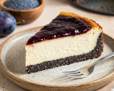 Sernik s mákem a hroznovými povidly