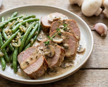 Vepřová panenka se žampiony