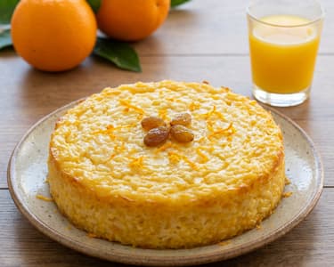 Rýžovo-pomerančový dort