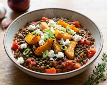 Warm Lentil Salad with Roasted Pumpkin