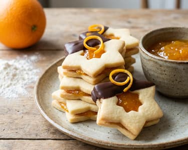 Linzer Stars with Orange Zest