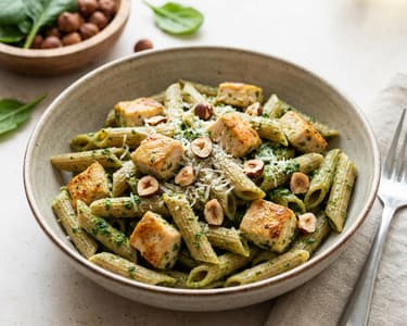 Pasta with Chicken and Spinach Pesto