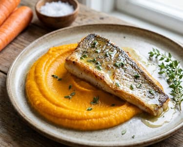Pikeperch with carrot purée 
