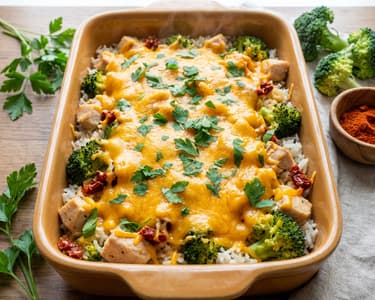 Kuřecí casserole s brokolicí a rýží