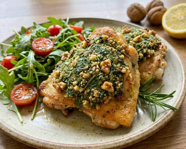Chicken Thighs in Herb Breadcrumbs