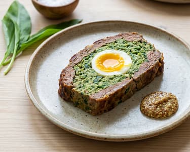 Sekaná s medvědím česnekem a vejci uvnitř 