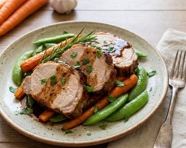 Vepřová pečeně s černým pivem a bylinkami