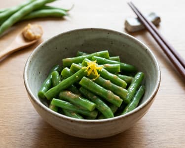 Zelené fazolky s miso