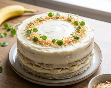 Kokosový dort s banány