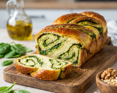 Babka se špenátovým pestem