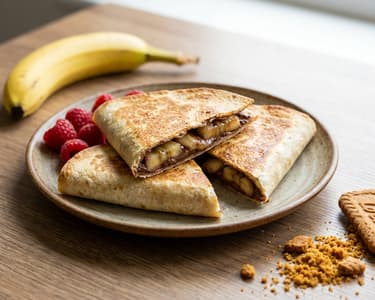 Sweet baked tortillas with chocolate