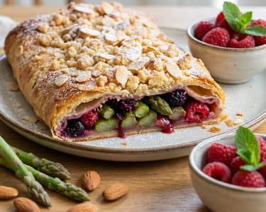 Chřestový závin s lesním ovocem