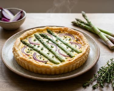 Koláč se zeleným chřestem a ricottou