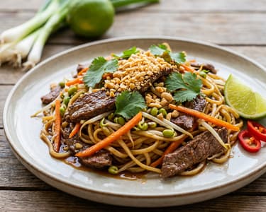 Restované nudle phở s hovězím masem