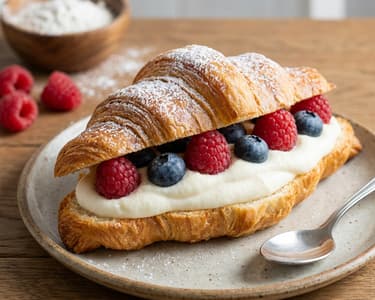 Butter Croissants with Cream Cheese Filling