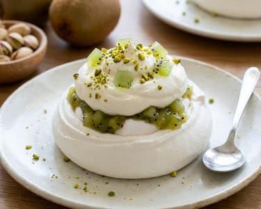 Mini Pavlovy s kiwi kompotem