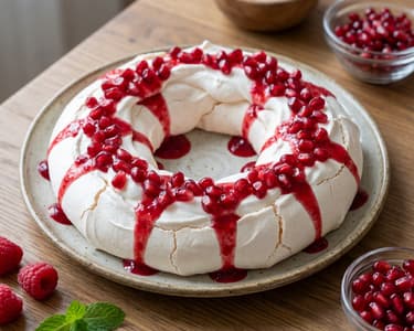 Pavlova Wreath with Pomegranate