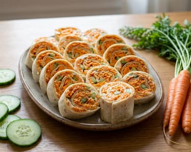 Tortillové rolky s mrkvovou pomazánkou